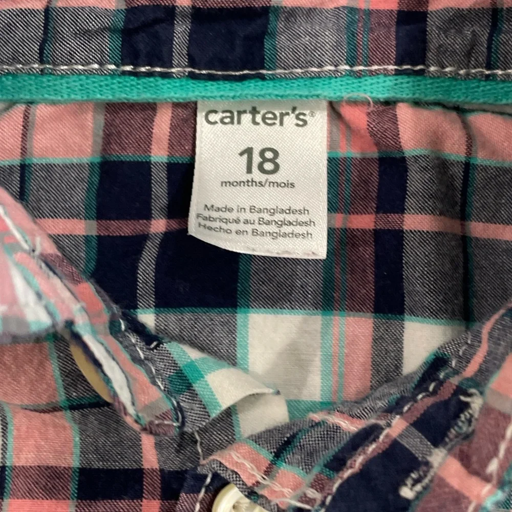 Carter’s Toddler Boys Plaid Button-up shirt (18‎ months)
